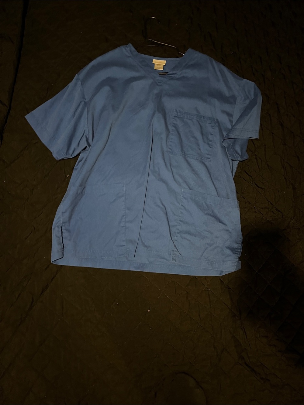 Men's Classic V-Neck Medical Scrub Top in Blue